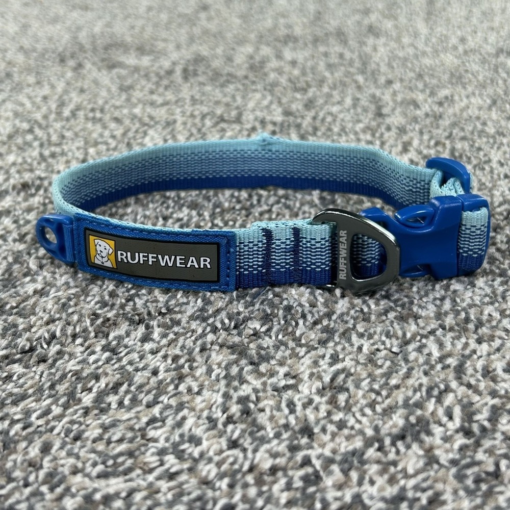 Ruffwear Crag Collar Reflective Adjustable 11-14" Blue Dusk Quick‎ Release Front